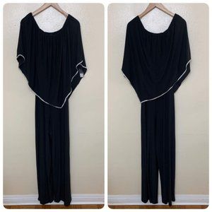 msk off the shoulder overlay jumpsuit